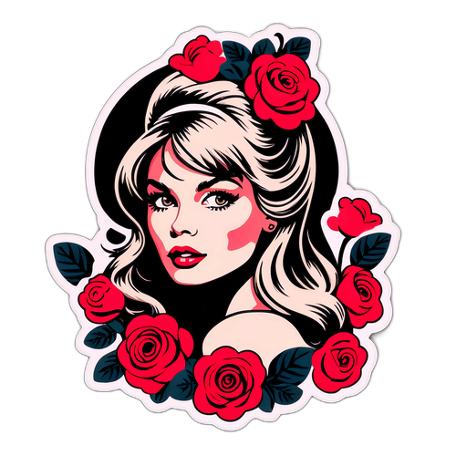 Adesivo Elegante Retro di Brigitte Bardot
