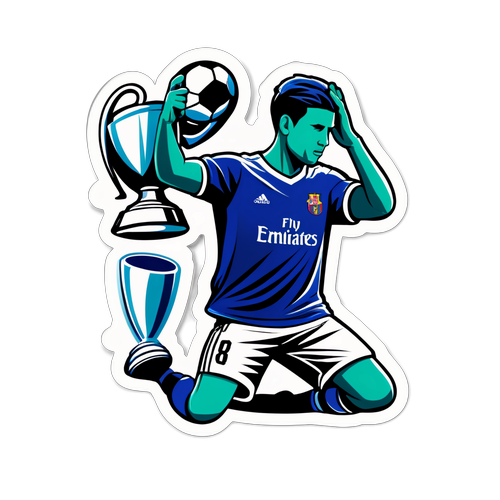 Stříbrná trofej La Ligy a fotbalista