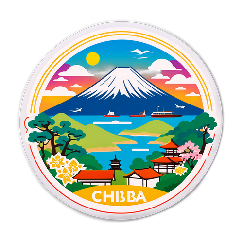 千葉県の観光名所と特産品をテーマにしたステッカー