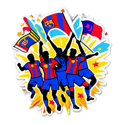 Akciódús Barcelona Futballmérkőzés Matrica