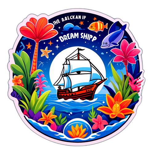 Aufkleber mit Charakteren von 'The Dream Ship' in Auckland