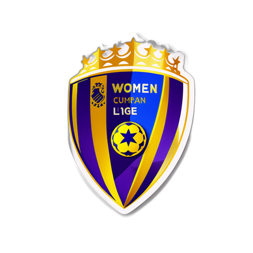 สติกเกอร์ฟุตบอลหญิงยูฟ่าแชมเปียนส์ลีกดีไซน์หรูหราพร้อมแถบทอง