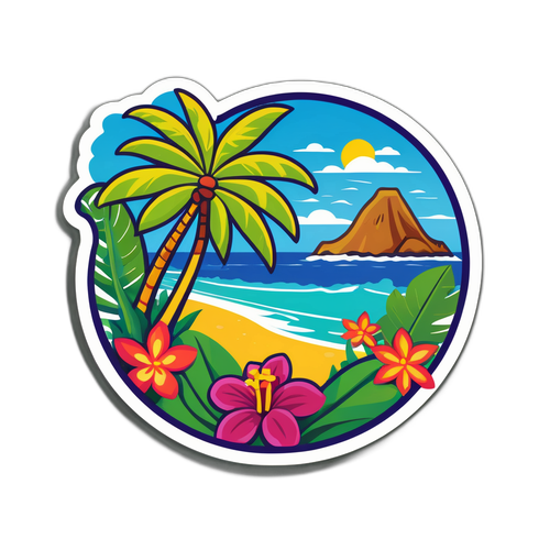 Guadeloupe Beach Paradise Sticker