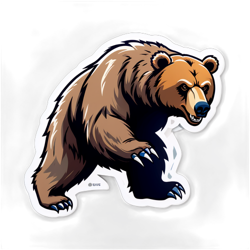 Sticker ng Malupit na Grizzly Bear