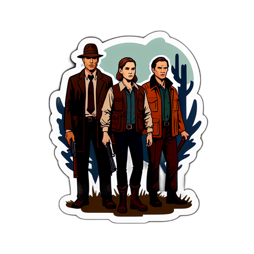 สติกเกอร์ตัวละคร True Detective ในชุดล่าสัตว์