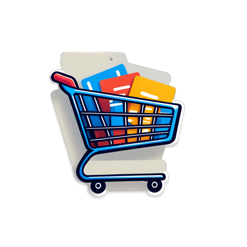 Alışveriş Arabası ve İndirim Etiketleri Sticker'ı