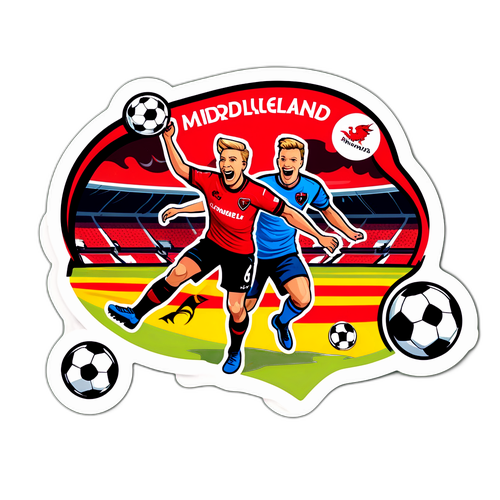 미트윌란과 노르셸란드의 축구 경기 스티커