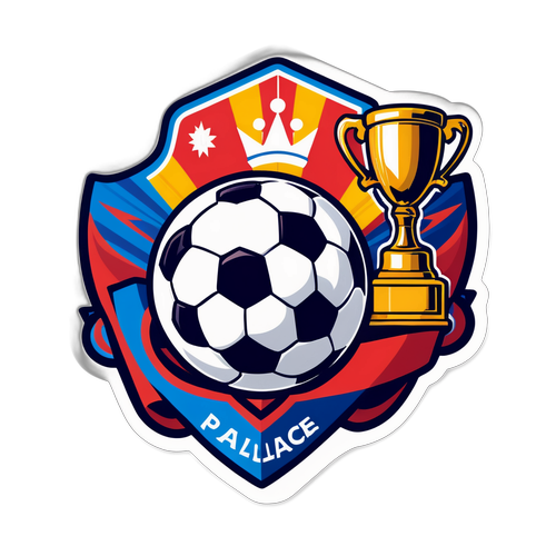 Adesiv cu minge de fotbal și trofee