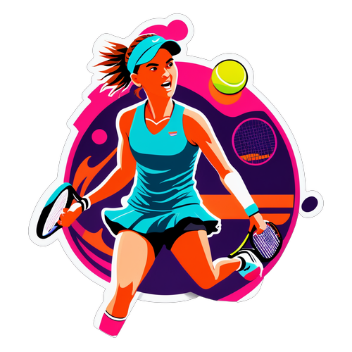 Tennis-tema klistermærke