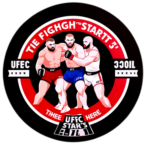Sticker für UFC 317 mit kämpfenden Athleten