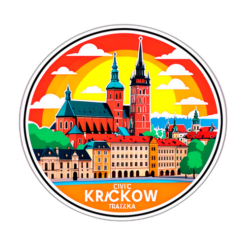 Sticker promujący budżet obywatelski Krakowa