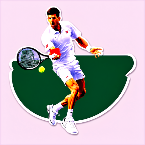 Wimbledon 2024: Alcaraz vs. Djokovic Actie Sticker