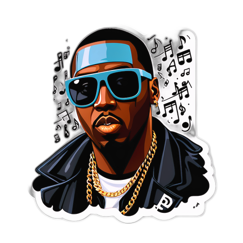 Adesivo di Sean Combs con occhiali alla moda