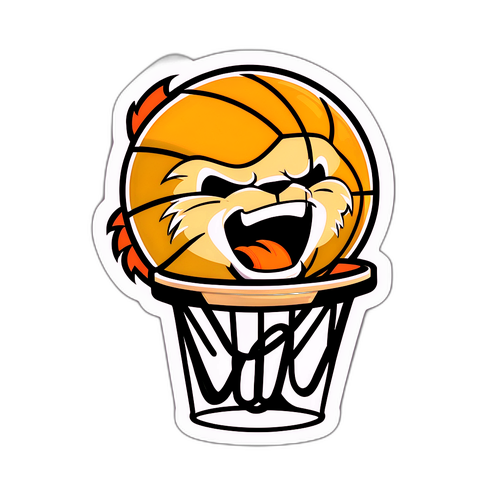 Purdue Mascot Dunking Basketball Sticker