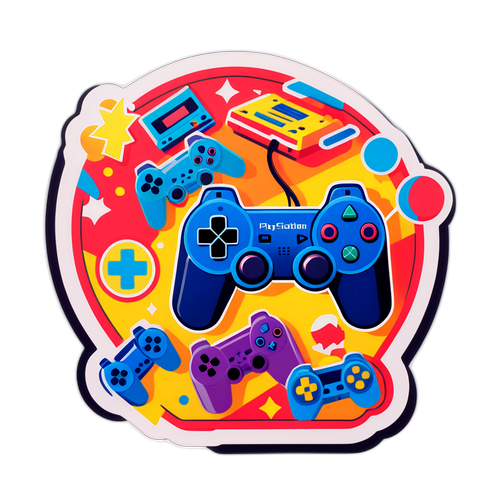 Retro PlayStation-klistremerke