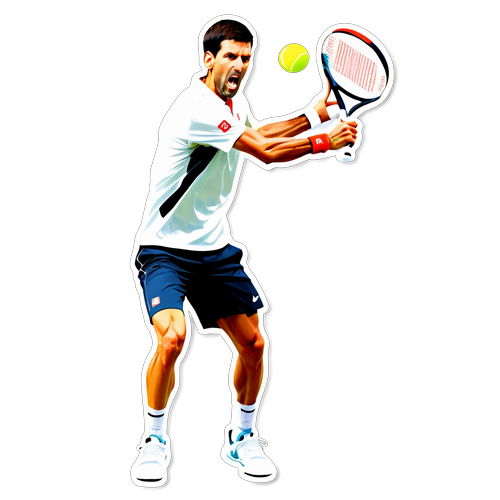 Sticker Novak Djokovic pe teren