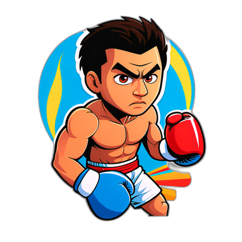 Sticker Animado de Boxeador