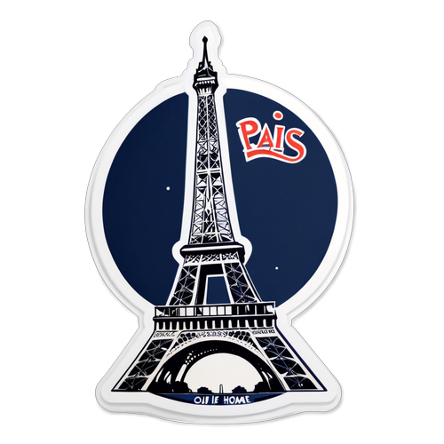 PSG Logo Sticker met Eiffeltoren