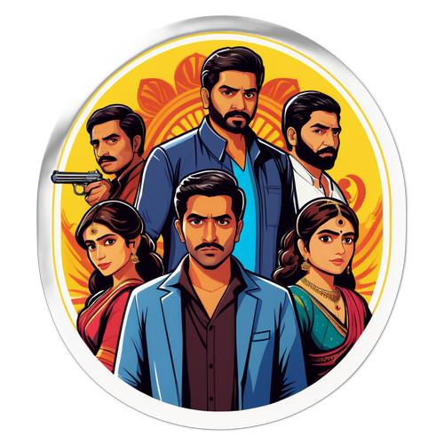 मिर्जापुर के प्रतिष्ठित पात्रों की एक स्टिकर