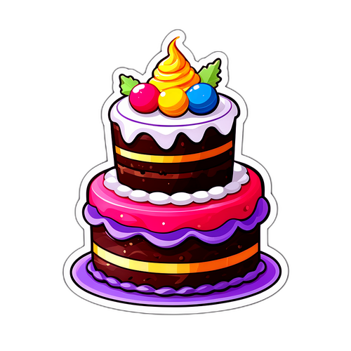 Vrolijke Taart Sticker