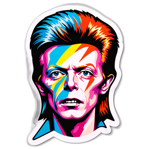 Quirky nálepka Davida Bowieho v osobnosti Ziggy Stardust