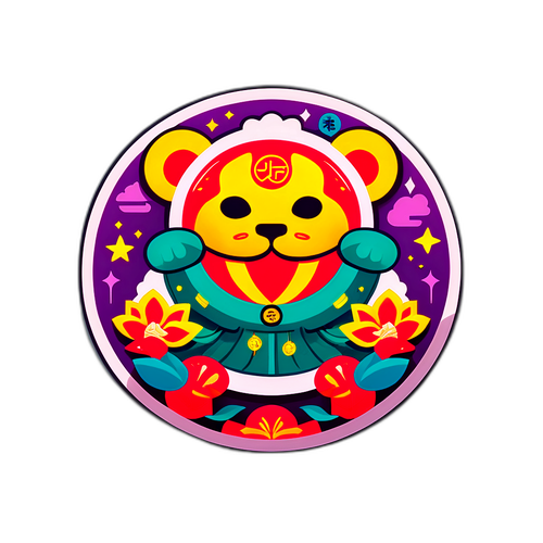 오늘의 행운을 상징하는 스티커 디자인