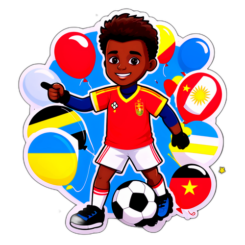 אוהד כדורגל מחזיק דגלים