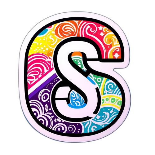 Sticker met de letters 'GS' in trendy typografie