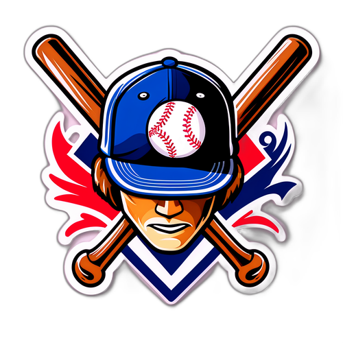 Stylized Baseball Cap and Bat
