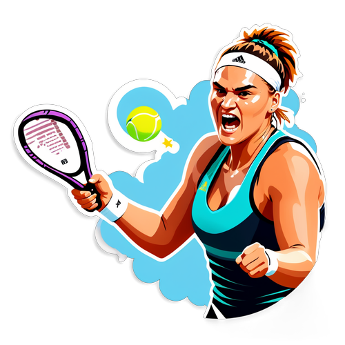 Autocollant d'Aryna Sabalenka en Pleine Action