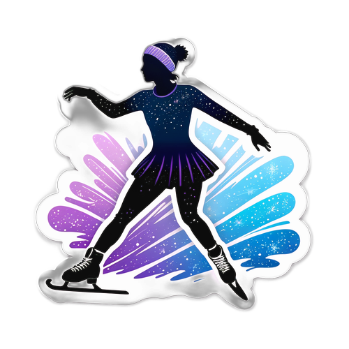 Elegante silhuett av en kvinnelig skøyteløper