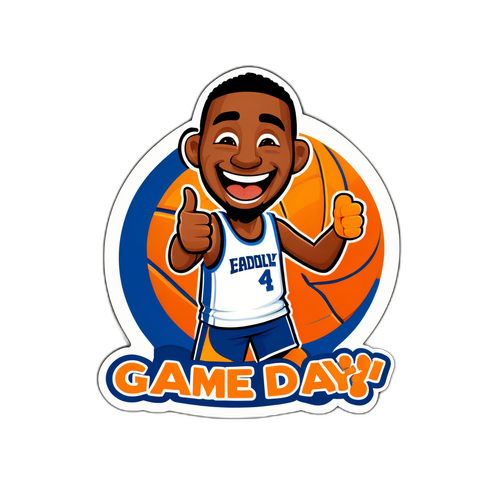 Handog na Sticker ng Basketball na May Nakakatawang Karakter