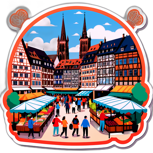 Wspaniały Widok na Targ w Strasburgu