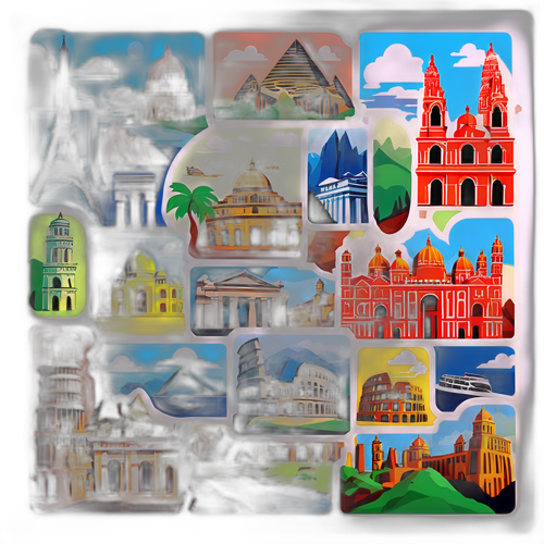 世界遺産のコラージュデザイン