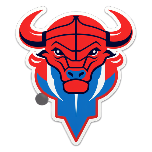 Minimalist Basketball Sticker para sa Bulls vs Pistons