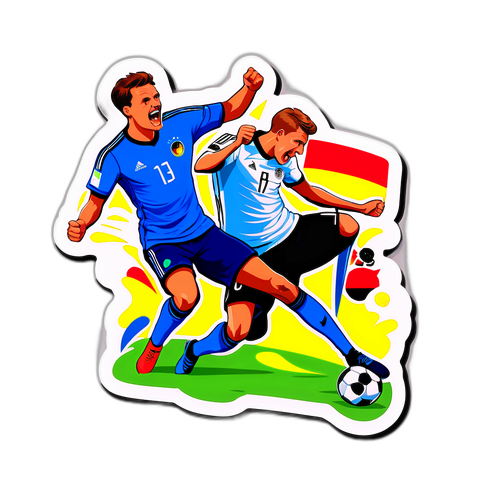 Aufregender Moment im Fußballspiel Deutschland gegen die Slowakei