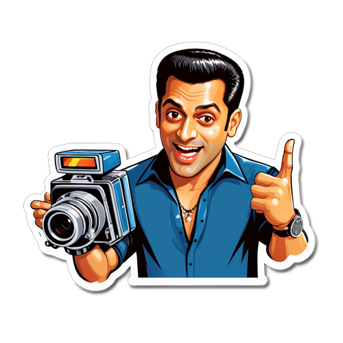 Stiker Menarik Salman Khan dengan Tema Set Filem Bollywood