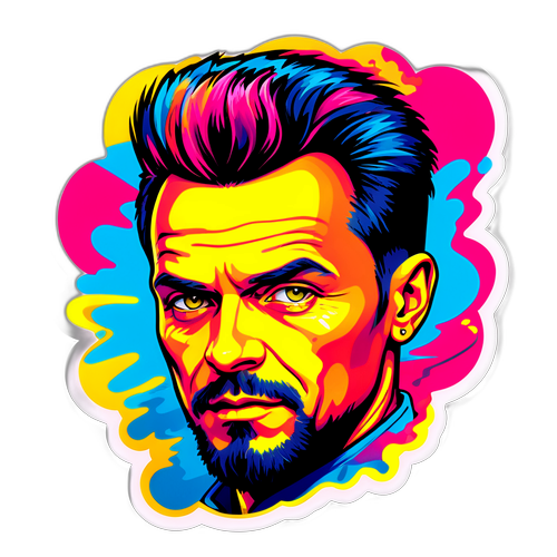Portret Bartłomieja Topy w stylu ulicznej sztuki