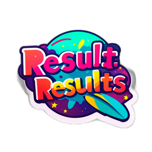 Sportos hangulatú, színes 'results' matrica