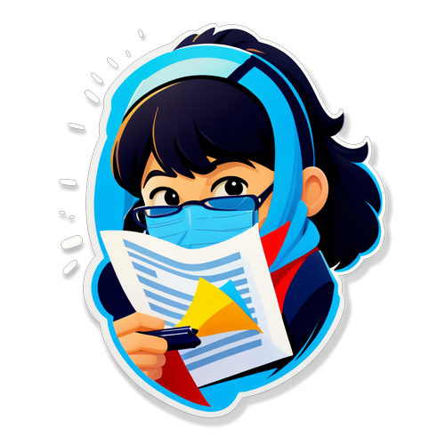TOEIC 공부하는 학생 스티커 디자인