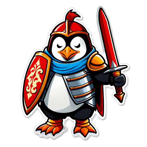 Medieval Warrior Penguin with Armor