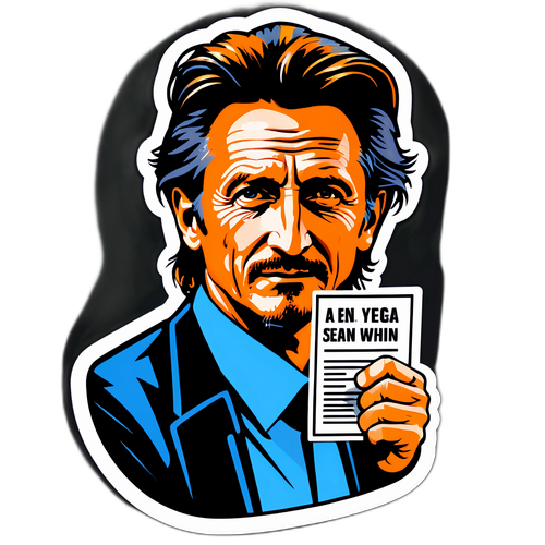 Sean Penn med en protestskylt