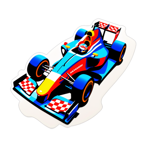 Retro stil klistermærke af Max Verstappens racerbil