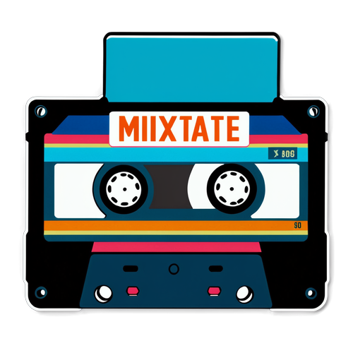 Nostalgia Unplugged: Relive Your Fondest 'Mixtape Memories' with This Retro Cassette Sticker!