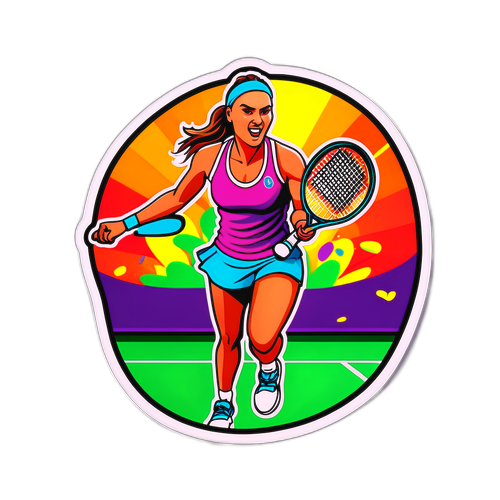 Diseño de Aryna Sabalenka en la cancha de tenis