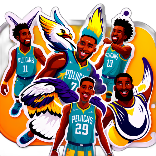 Adhesivo Interactivo de los Hornets y Pelicans en el Juego