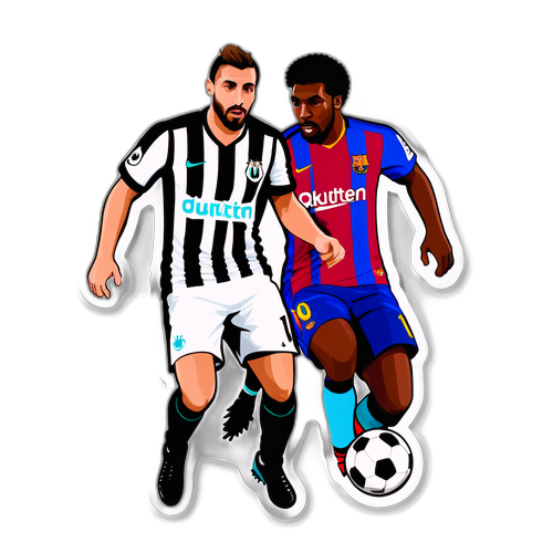 Nálepka fotbalového duelu Newcastle vs. Barcelona