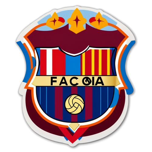 Diseño de un sticker con el escudo del FC Barcelona y la frase 'Joan Barça, jo soc'