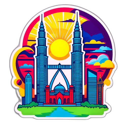Stiker Anwar Ibrahim dengan Menara Petronas
