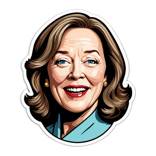 Sticker với chân dung Catherine O'Hara theo phong cách hoạt hình hài hước